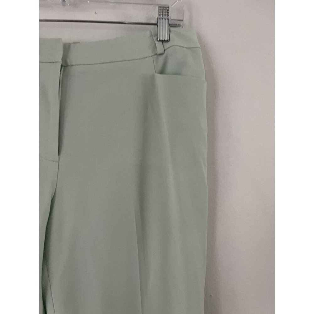 Calvin Klein Mint Green Mid Rise Pleated Straight Leg Trouser Dress Pants Sz 8 - Picture 3 of 7